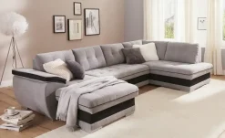 Wohnlandschaft Marc | Hellgrau, Schwarz, rechts