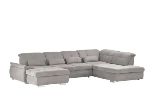 Wohnlandschaft mit Funktion Perry | Silbergrau, rechts