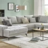 Wohnlandschaft  mit Schlaffunktion Mango  | Hellgrau, Webstoff