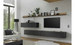 Wohnwand | Eiche (Nachbildung), Anthrazit | Höffner