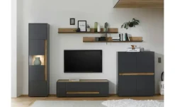 Wohnwand Cande | Eiche (Nachbildung), Anthrazit