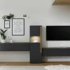 Wohnwand Cande | Eiche (Nachbildung), Anthrazit