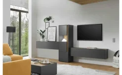 Wohnwand Cande | Eiche (Nachbildung), Anthrazit
