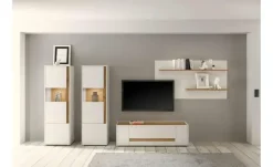 Wohnwand Cande | Weiß, Eiche (Nachbildung) | Höffner