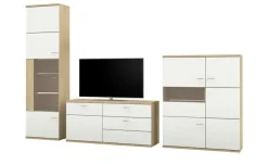 Wohnwand Largo | Weiß, Wildeiche (Nachbildung)