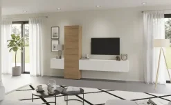 Wohnwand Style | Eiche Sierra (Nachbildung), Alpinweiß