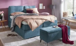 Wohnwert Boxspringbett mit Bettkasten Dormian Besta | Dunkelblau, 160 cm