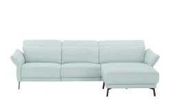 Wohnwert Ecksofa Leder Bellana | Hellblau, rechts
