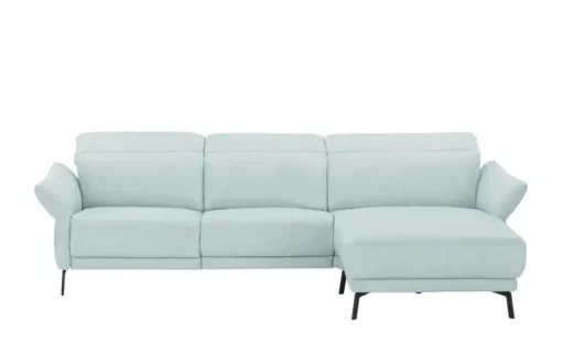 Wohnwert Ecksofa Leder Bellana | Hellblau, rechts