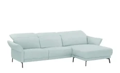 Wohnwert Ecksofa Leder Bellana | Hellblau, rechts