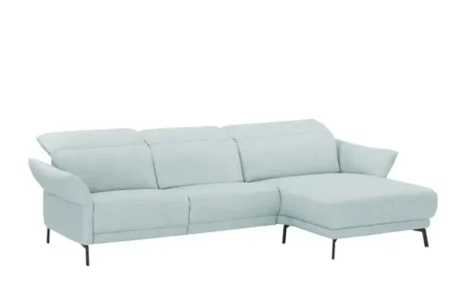 Wohnwert Ecksofa Leder Bellana | Hellblau, rechts