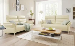 Wohnwert Einzelsofa Leder Marlena | Creme, ohne