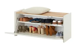 Wohnwert Garderobenbank Azzura | Creme, Eiche (Nachbildung)