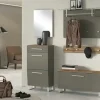 Wohnwert Garderobenbank  Helen  | Lavagrau, matt, Eiche (Nachbildung)