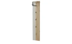 Wohnwert Garderobenpaneel Arca | Eiche (Nachbildung) / Glas Sand matt