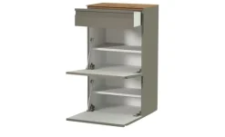 Wohnwert Hängeschrank Leo | Grau, matt, Eiche (Nachbildung), Mit Einlegeböden