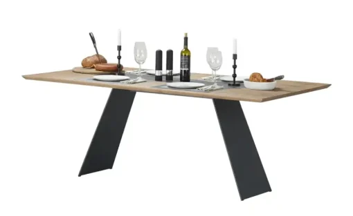Wohnwert Massivholz-Esstisch  mit Keramik Ardesia | 180 cm