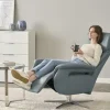 Wohnwert Relaxsessel Echtleder Mira | Rauchblau