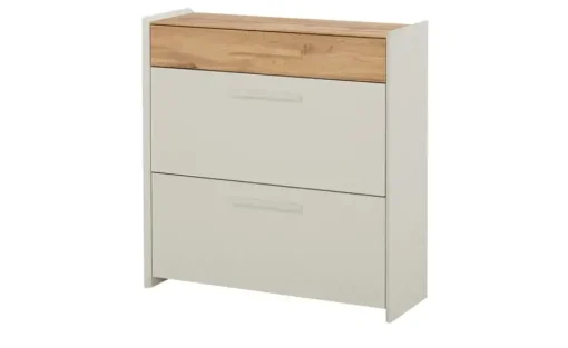 Wohnwert Schuhschrank  Azzura | Creme, Eiche (Nachbildung), mit Schuhkörben