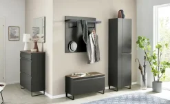 Wohnwert Schuhschrank Leo | Anthrazit, matt, Eiche (Nachbildung), Mit Einlegeböden