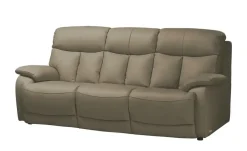 Wohnwert Sofa 3-sitzig aus Echtleder mit manueller Relaxfunktion Ambra | Taupe