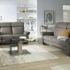 Wohnwert Trapezsofa mit USB Anschluss Melina | Anthrazit