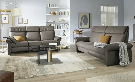 Wohnwert Trapezsofa mit USB Anschluss Melina | Anthrazit