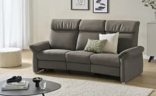 Wohnwert Trapezsofa mit USB Anschluss Melina | Anthrazit