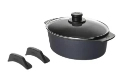 WOLL Gussbräter mit Glasdeckel und Silikongriffen Diamond Lite | 3700 ml