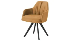 Woodford Armlehnstuhl mit Massivholzgestell Milan | Curry, Schaumstoff