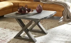 Woodford Couchtisch Alabria | LBH 75 x 75 x 45 cm, Kufen (X-förmig)