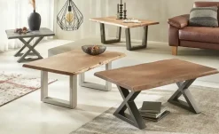 Woodford Couchtisch Alabria | LBH 75 x 75 x 45 cm, Kufen (X-förmig)