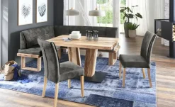 Woodford Eckbank  massiv Alina | Anthrazit, ca, 155 x 225 cm