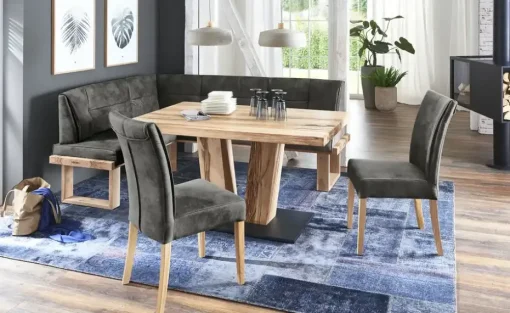 Woodford Eckbank  massiv Alina | Anthrazit, ca, 155 x 205 cm
