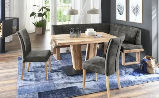 Woodford Eckbank  massiv Alina | Anthrazit, ca, 225 x 155 cm