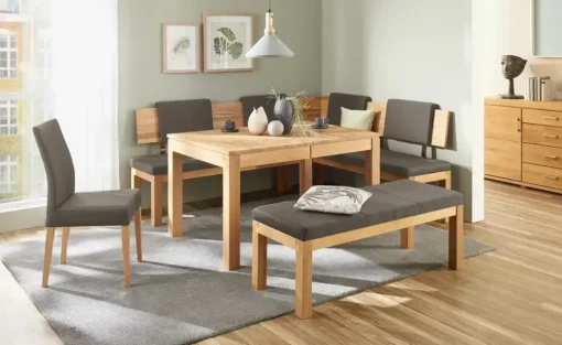 Woodford Eckbank  massiv Melia | Braun, Kernbuche, lackiert