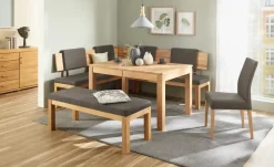 Woodford Eckbank  massiv Melia | Braun, Kernbuche, lackiert