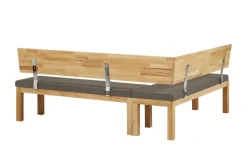 Woodford Eckbank  massiv Melia | Braun, Kernbuche, lackiert