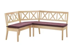 Woodford Eckbank massiv Olivia | Dunkelrot, links