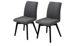 Woodford 2er Set Polsterstuhl im 2er Set Menda | Anthrazit, Buche, Schwarz, lackiert