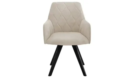 Woodford Esszimmerstuhl Damask | Creme, Velours