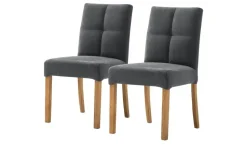 Woodford Esszimmerstuhl im 2er Set Mako | Anthrazit, Webstoff fein