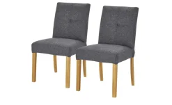 Woodford Esszimmerstuhl im 2er Set Mako | Anthrazit, Webstoff grob