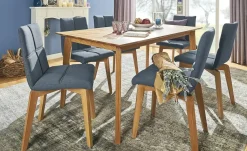 Woodford Esszimmerstuhl mit Steppung Anni | Blau, ohne
