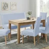 Woodford Esszimmerstuhl mit hoher Lehne Gerda | Hellblau, Eiche