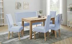 Woodford Esszimmerstuhl mit hoher Lehne Gerda | Hellblau, Eiche