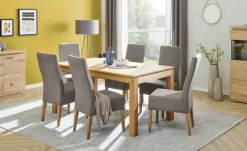 Woodford Esszimmerstuhl mit Massivholzgestell Simone | Taupe, Eiche, Natur