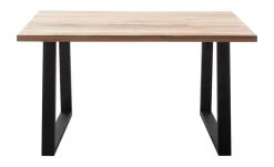 Woodford Kufentisch massiv Malaisa | 140 cm, Baumkante