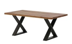Woodford Massivholztisch Pantheon | Eiche Bassano, Kufen (X-förmig)