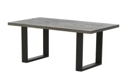 Woodford Massivholztisch Pantheon | Eiche Grau, Kufen (U-förmig)